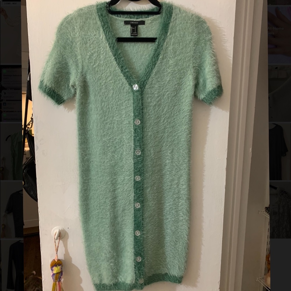 90’s Fuzzy cardigan dress